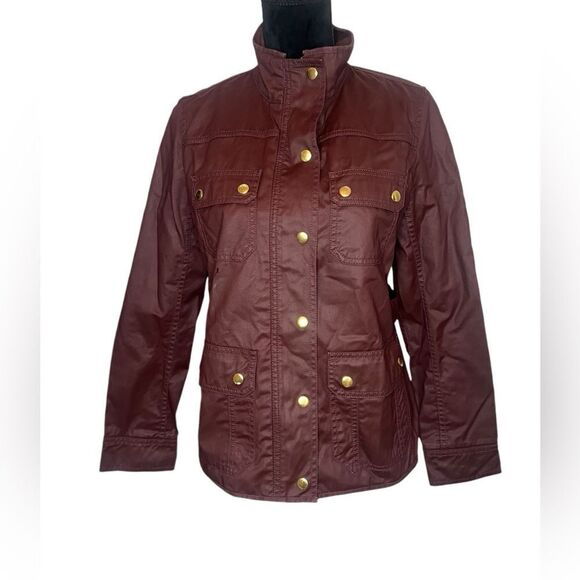 J.CREW “THE DOWNTOWN” BURGUNDY RELAXED FALL JACKET WOMENS SIZE SMALL - Picture 5 of 7
